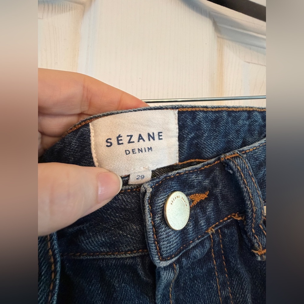 Sezane Cropped Straight-Leg Jeans - Picture 3 of 6